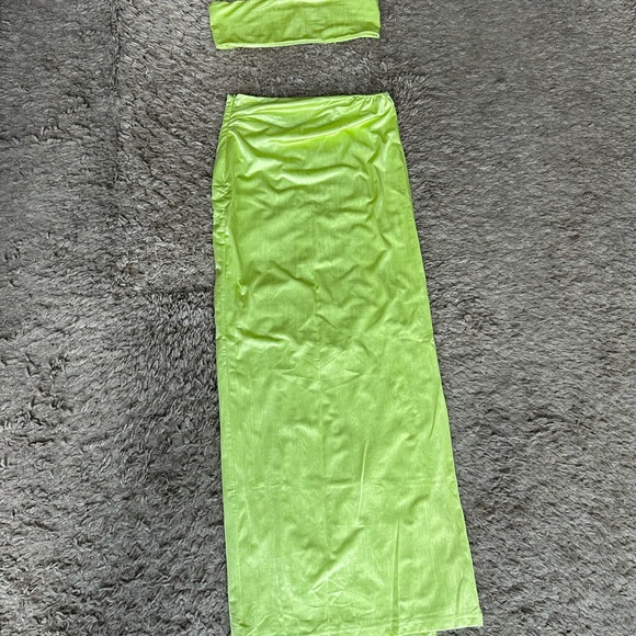 Lime green super down skirt set - Picture 4 of 7